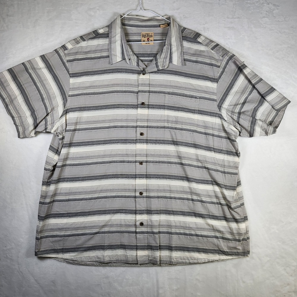 Red Head Brand Co. 4XL Striped‎ Button Up Short Sleeve Shirt Menswear
